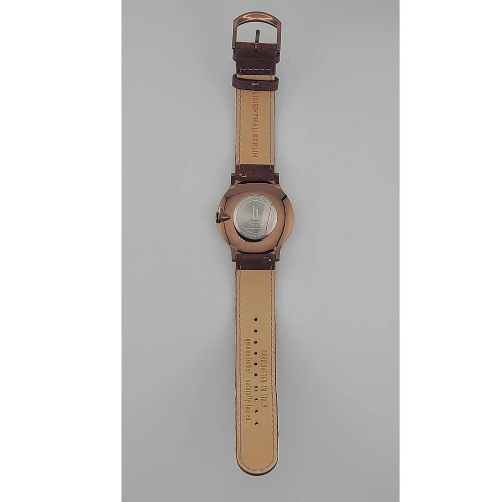 Lilienthal Berlin L1 Watch Bronze Case Black Dial Brown Italian Leather Strap